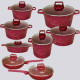 გრანიტის ქვაბები UAKEEN RED 8 PCS