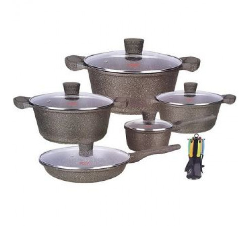ქვაბების ნაკრები FESSLE GRANITO 10 PCS BROWN ქვაბების ნაკრები FESSLE GRANITO 10 PCS BROWN