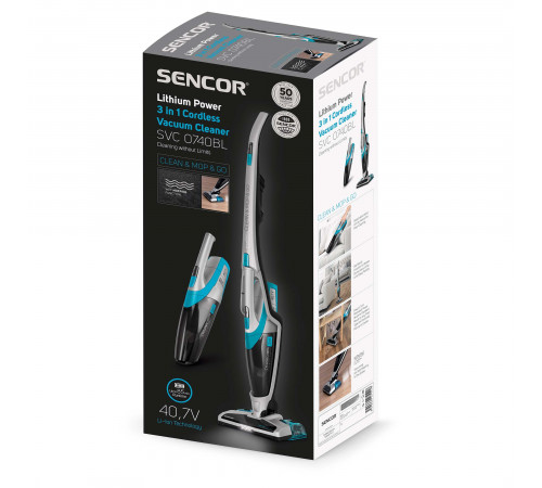 ხელის მტვერსასრუტი SENCOR SVC 0740BL Stick 3in1 ხელის მტვერსასრუტი SENCOR SVC 0740BL Stick 3in1