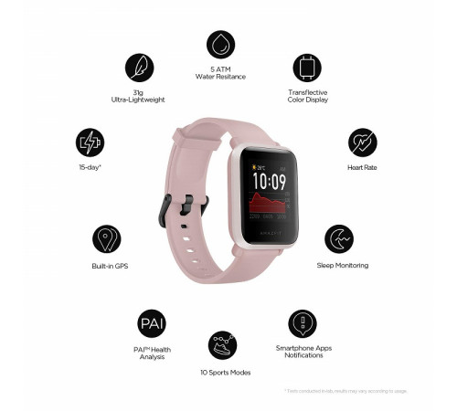 ჭკვიანი საათი AMAZFIT Bip S Warm Pink (6972596100027) ჭკვიანი საათი AMAZFIT Bip S Warm Pink (6972596100027)