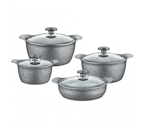 ქვაბების ნაკრები 8 PCS OMS GRANIT 3006 01 11 ქვაბების ნაკრები 8 PCS OMS GRANIT 3006 01 11
