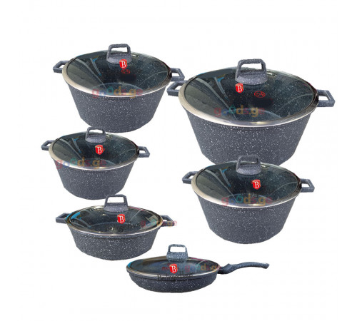 ქვაბების ნაკრები BERLINGER HAUS 6 PCS GREY ქვაბების ნაკრები BERLINGER HAUS 6 PCS GREY