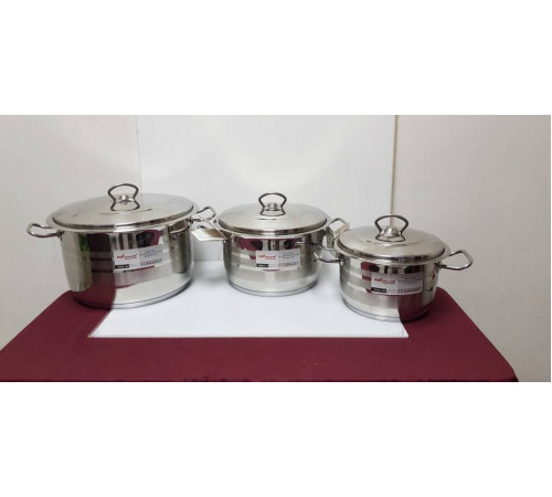 ქვაბების ნაკრები SAFINOX MIDDLE 5 PCS 18/10 CR ქვაბების ნაკრები SAFINOX MIDDLE 5 PCS 18/10 CR