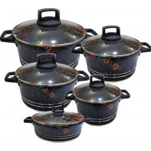 გრანიტის ქვაბები  UAKEEN BLACK 5 PCS VK 20