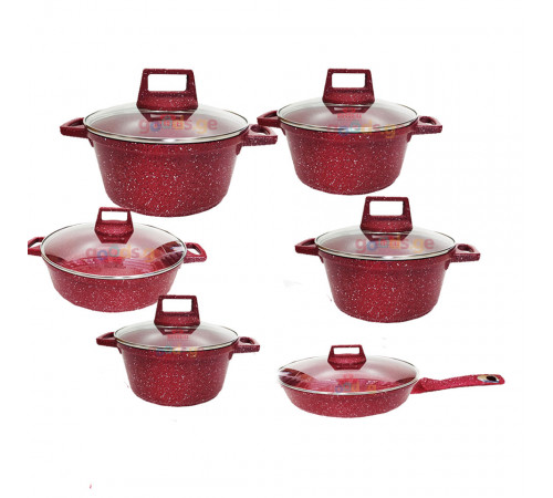 ქვაბების ნაკრები BERLINGER HAUS 6 PCS RED ქვაბების ნაკრები BERLINGER HAUS 6 PCS RED