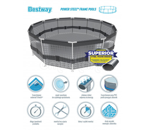 კარკასული აუზი BESTWAY 56427 (549სმx132სმ) კარკასული აუზი BESTWAY 56427 (549სმx132სმ)