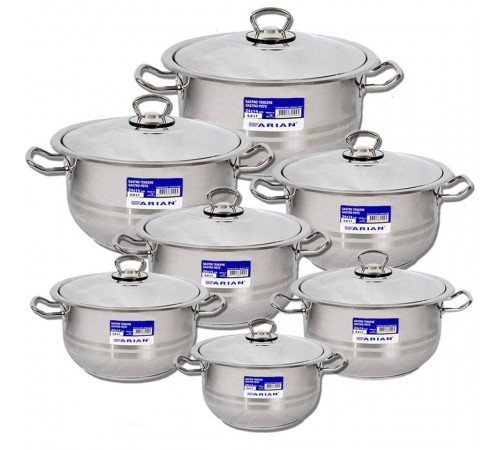 ქვაბების ნაკრები ARIAN CASTRO 14 PCS ქვაბების ნაკრები ARIAN CASTRO 14 PCS