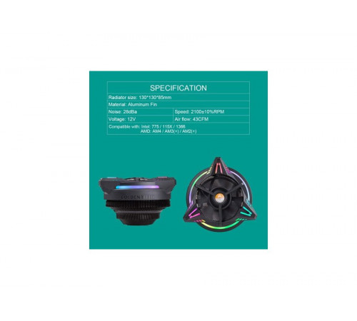 ქულერი Golden Field T-Dragon CPU Universal Cooler 90W ქულერი Golden Field T-Dragon CPU Universal Cooler 90W