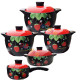 კერამიკული ქვაბების ნაკრები STRAWBERRY 5 PCS