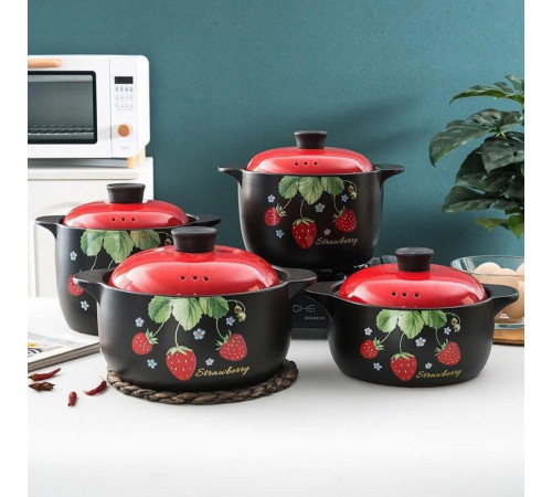 კერამიკული ქვაბების ნაკრები STRAWBERRY 5 PCS კერამიკული ქვაბების ნაკრები STRAWBERRY 5 PCS
