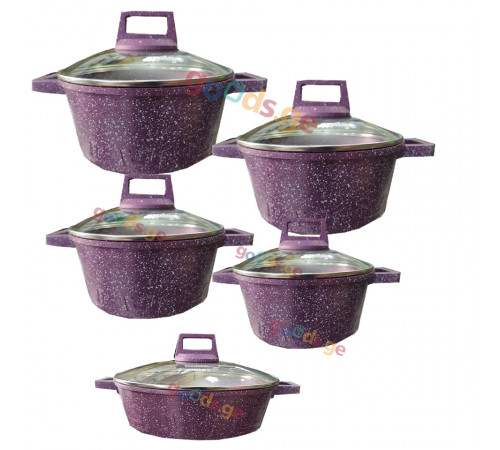 ქვაბების ნაკრები AMIGO 5 PCS VIOLET ქვაბების ნაკრები AMIGO 5 PCS VIOLET