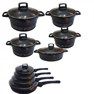 ქვაბების ნაკრები UAKEEN BLACK  9 PCS 545322