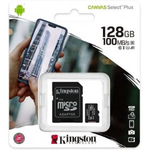 ფლეშ მეხსიერება Kingston 128GB Card + Adapter
