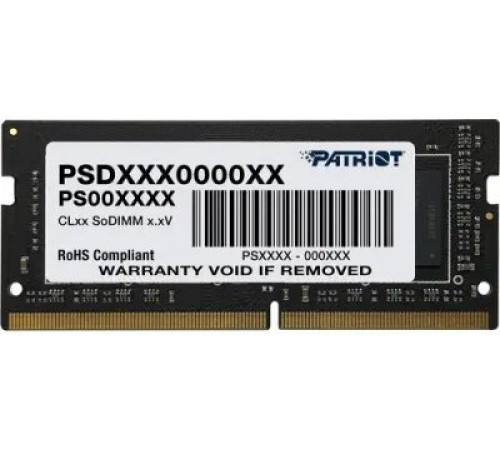 ოპერატიული მეხსიერება Patriot 4GB DDR4 2400MHz SO-DIMM (PSD44G240081S)