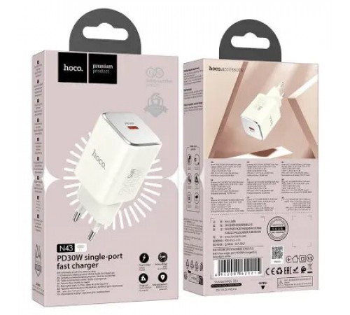 მობილურის დამტენი HOCO N43 PD30W moonlight white