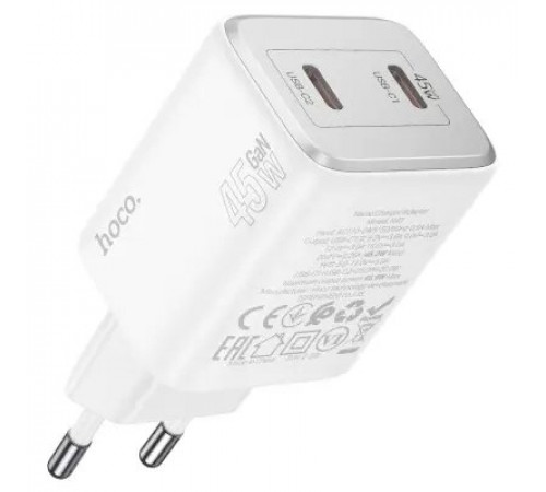 მობილურის დამტენი HOCO N42 PD45W (2C) white მობილურის დამტენი HOCO N42 PD45W (2C) white