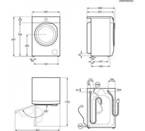 სარეცხი მანქანა საშრობით ELECTROLUX ELECTROLUX EW9F7607WCE