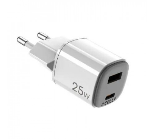 მობილურის დამტენი CELLY 25W 1xUSB-C White მობილურის დამტენი CELLY 25W 1xUSB-C White