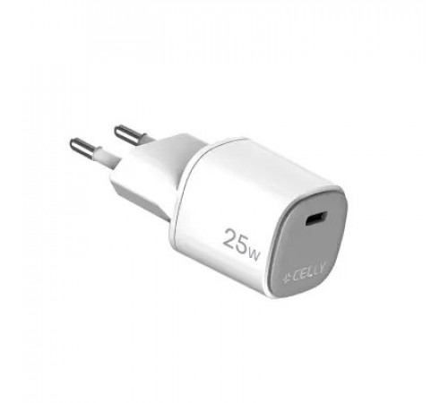 მობილურის დამტენი CELLY 25W GaN Wall charger White მობილურის დამტენი CELLY 25W GaN Wall charger White