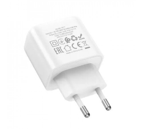 მობილურის დამტენი HOCO DC71 PD25W Charger Type-C White მობილურის დამტენი HOCO DC71 PD25W Charger Type-C White