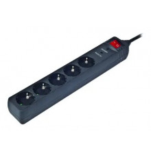 დენის გამანაწილებელი  GMB  5outlets SPG5-C-5 black   1.5m