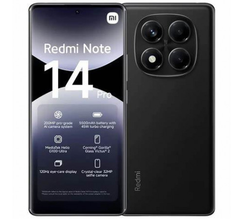 მობილური ტელეფონი XIAOMI Redmi Note 14 (Global version) 8GB/256GB Midnight Black NFC მობილური ტელეფონი XIAOMI Redmi Note 14 (Global version) 8GB/256GB Midnight Black NFC