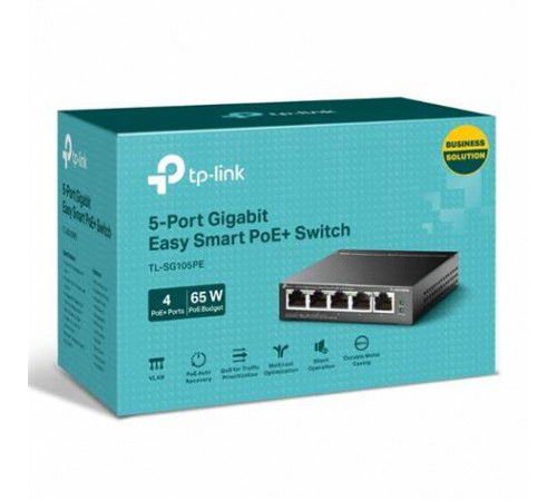 სვიჩი TL-SG105PE 5-Port Gigabit Easy Smart Switch with 4-Port PoE+ სვიჩი TL-SG105PE 5-Port Gigabit Easy Smart Switch with 4-Port PoE+