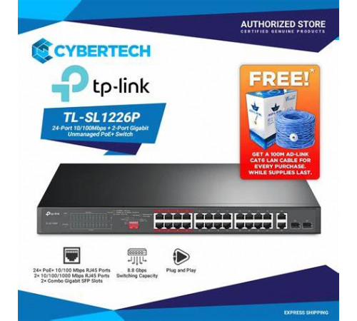 სვიჩი TP-link TL-SL1226P 24-Port 10/100Mbps სვიჩი TP-link TL-SL1226P 24-Port 10/100Mbps