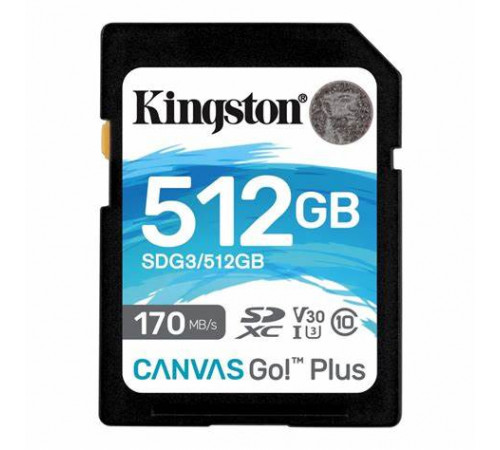 ფლეშ მეხსიერება Kingston Canvas Go Plus 512GB SD Card ფლეშ მეხსიერება Kingston Canvas Go Plus 512GB SD Card